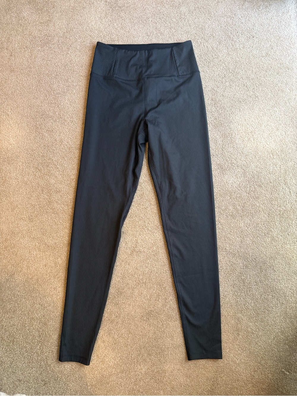 Girlfriend Collective Black Ribbed High-Rise Leggings